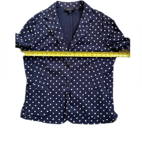 Talbots Navy White Polka Dot Blazer Jacket Women’s XL - Picture 8 of 10